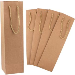 Sdootjewelry 50 Pack Kraft Wine Bag - Brown Heavy Duty Paper Gift Bags With Handles for Wedding, Party, Retail Bulk