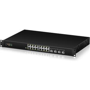 16 Port 2.5G Network Ethernet Switch, 16 x 2.5Gb RJ45 Ports, 4 x 10G SFP Slots, 240Gbps Switching Capacity, Desktop or Rack Mount/Metal Case/Fan Cooling/Plug and Play Unmanaged 16 Port 2.5G Network Ethernet Switch, 16 x 2.5Gb RJ45 Ports, 4 x 10G SFP Slots, 240Gbps Switching Capacity, Desktop or Rack Mount/Metal Case/Fan Cooling/Plug and Play Unmanaged