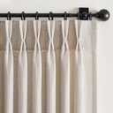Natural Pinch Pleated Linen Curtains 92 Inches Long for Living Dining Room Bedroom Thick Linen Pinch Pleat with Hooks Rings Back Tab Light Filtering Boho Farmhouse Semi Sheer 92 Inch Curtain
