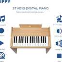 ZIPPY Kids Piano Keyboard, 37 Keys Digital Piano for Kids, Touch Sensitive Control Panel, Built-in Songs, Volume Adjustable, Music Educational Instrument, Wood Piano for 3+ Girls and Boys (Oak Plus), 22.4 x 12.6 x 18.1 inches