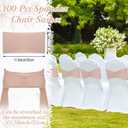 Moukeren 50 Pcs Spandex Chair Sashes Bows Stretch Chair Bands Slider Sashes Elastic Ties Ribbon Covers for Wedding Party Events Ceremony Birthday Banquet Decorations (Nude)