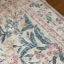 8x10 Washbale Rugs for Living Room, Boho Pink Room Decor for Girls Bedroom, 8 x 10 Soft Non Slip Low Pile Indoor Floral Carpet for Kids Room Playroom Toddler Nursery