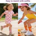 Toddler Girls Ruffle Socks Non Slip Grip Heart Frilly Socks Cute Cotton Grippy Dress Crew Socks for Kids 12 Pairs