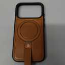 for iPhone 17 Pro Case Leather | iPhone 17 Pro Leather Case with Stand | Compatible with MagSafe with Magnetic Ring Grip Holder (Brown, IP17 Pro-6.3inch)