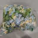 Tigeen 12 Bundles Peonies Artificial Flowers Faux Roses Silk Flowers Hydrangea Artificial Bouquet for Wedding Table Centerpiece Floral Vase Home Office Bridal Decor (Mist Blue)