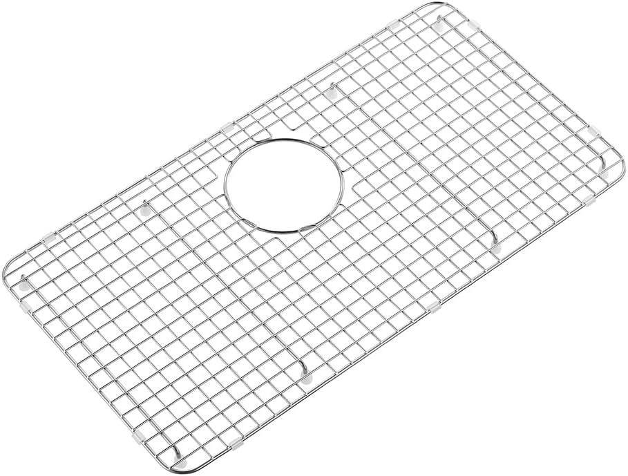 25.5 in. x 13.5 in. Rear Drain Sink Grid with Supersoft Silicone Feet in 304 Grade Stainless Steel, Small