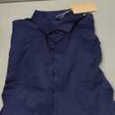 JEMITOP Men's Stretch Wrinkle Free Dress Shirt Formal Prom Wedding Long Sleeve Button Down Shirts (Medium, Navy)