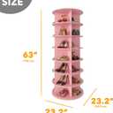 SpaceAid 7 Tier Rotating Shoe Rack Tower, Spinning Shoe Display Lazy Susan, Revolving 360 Shoe Rack Storage Round Carousel, Vertical Handbag Rotate Shoes Closet Organization (7-Tier Pink)