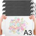 YOPCDJ 24pcs Mesh Zipper Pouch Bags A4 Mesh Bags for Classroom Organization, Waterproof Document Zipper Pouches for Cosmetics, Travel Storage File Bags for Office Supplie (Black-A3-20PCS)