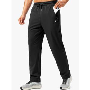 Pudolla Men's Athletic Pants with Zipper Pockets Stretch Workout Sweatpants Lightweight Running Joggers for Men, S