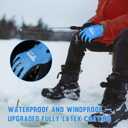 Waterproof Winter Work Gloves Men Women,Cold Weather Insulated Work Gloves Thermal Liner Superior Grip Latex Coating Warm for Outdoor (Small-2 Pairs, Sky Blue)