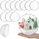 Syhood 10 Pcs 6.3 Inch Large Clear Fillable Christmas Ornaments Balls Christmas Oversized Balls DIY Fillable Shatterproof Clear Plastic Ornament for Xmas Ornaments Party Decor Crafts