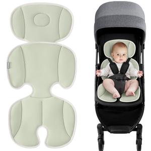 Baby Stroller Cooling Pad Universal Soft Cooler Pad Breathable Adjustable Car Seat Liner Detachable 2-Piece Cooling Cushion Fits Strollers, Car Seat, High Chair, Bassinet, Swing (Medium, Green)