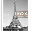 upsimples 16x24 Picture Frame, Display Pictures 14x20 with Mat or 16 x 24 Without, Wall Hanging Poster Frames, White, 1 Pack
