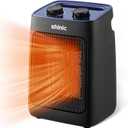 shinic Portable Space Heater with Thermostat, 1500W/750W Small Ceramic Electric Heaters, PTC Fast Heating and Quiet Mini Room Heaters for Office Desk Indoor Use Bedroom Home(Dark Blue)