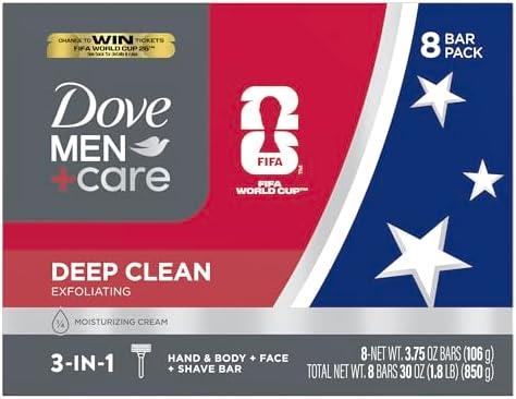 Dove Men+Care Men's Bar Soap Deep Clean  7 Bars More Moisturizing Than Bar Soap Effectively Washes Away Bacteria, Nourishes Your Skin 3.75 oz