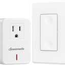 DEWENWILS Remote Control Outlet Wireless Wall Mounted Light Switch, Electrical Plug in On Off Power Switch for Lamp, No Wiring,100 Feet RF Range, ETL Listed,Programmable