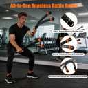 2PC Ropeless Battle Ropes,Portable Cordless Weighted Battle Ropes with Storage Bag, Heavy Duty Cordless Battle Rope for Home Gym HIIT & Cardio Full-Body Workout Tool with Non-Slip Spiral Handles Black