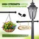 2 x Hemobllo Steel Lamp Post Cross Arm 16.14In Outdoor Light Pole Ladder Rest Replacement with Decorative Ball Ends for Hanging Lanterns and Signs