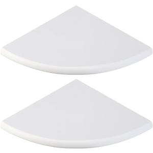 Chunful 2 Pcs White Marble Corner Shower Shelf for Bathroom 9 x 9 Inch Wall Mounted Both Sides Polished Marble Corner Shelves Shower Caddy for Bathroom Wall(Classic), 9 x 9 x 0.8 inches