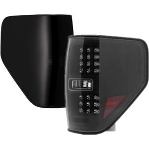 munirater Brake Lamps Tail Lights Black Replacement for F150 2009-2014 Pickup