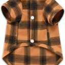 Koneseve Dog Shirt Plaid Dog Clothes for Small Dogs Boy Girl Cat Clothes Soft Puppy Outfit Adorable Pet T-Shirts Kitten Grid Costume Apparel Thanksgiving Christmas Clothing (Yellow; S/Small) (S-(4~7lb)-Chest~13")
