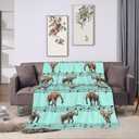 Elephant Blanket Musical Notes Decor Throw Blanket Super Soft Flannel Lightweight Fluffy Plush Fuzzy Fleece Blanket Gifts for Girl Woman Boys Kids Adults Man for Bed Sofa 40"X50"