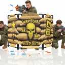 Portable Tactical Barrier & Foldable Battlefield Obstacles 59x34 Combat Battle Zone Bunker Fort, Compatible with Laser Tag, Foam Blaster, Birthday Activities, Party Supplies
