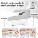 JODSONE Gray U-Shaped Arm Rest for Nails Tech with Rotating Built-In Phone Holder and Adjustable Nail Arm Rest Detachable Manicure Hand Rest for Salon Design