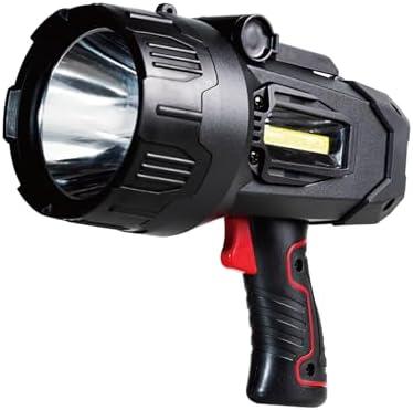Durapower Rechargeable Spotlight, 150000 Lumens LED Spotlight Flashlight, IP44 Waterproof Handheld Spot Light for Indoor Outdoor Farm Camping Emergency