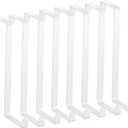 Ripeng 8 Pcs Over The Door Hook 5.5" Z-Shaped Reversible Metal Hanger Fitting Between 1 1/2" and 2" Door for Hanging Towels, Clothes, Coats and More(White)