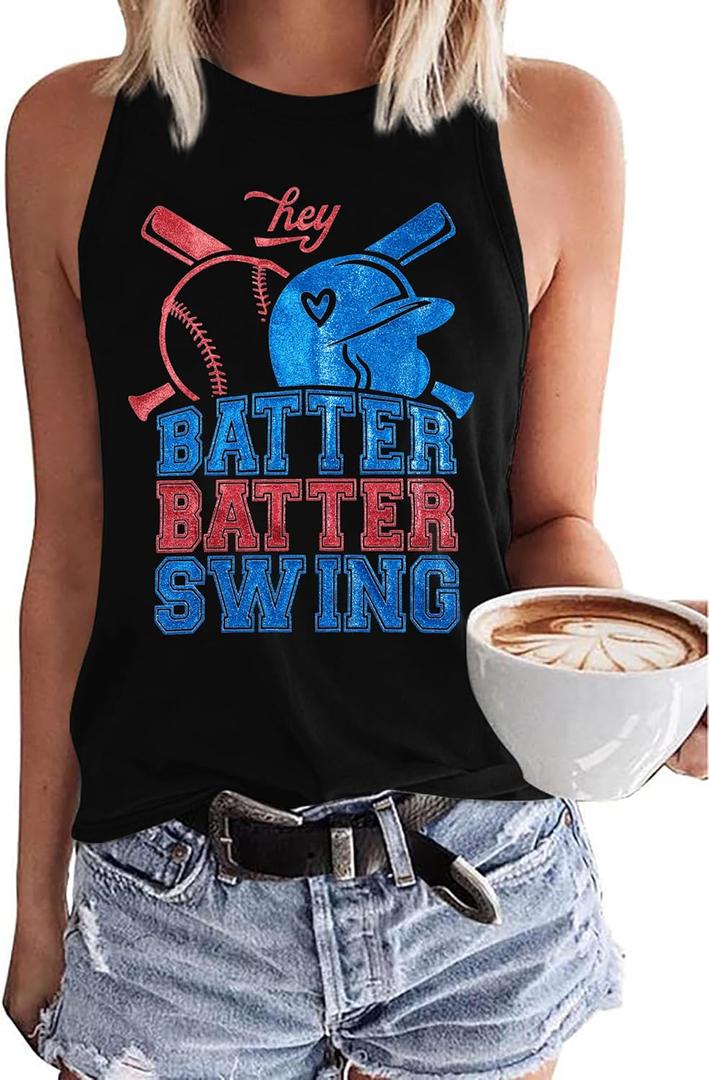 Baseball Mom Tank Tops Women: Baseball Shirts Game Day Gifts Summer Softball Mom Sleeveless Workout Vest (Medium, Black)