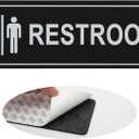 Restroom Sign Unisex for Business and Home, Equipped with Strong Self-Adhesive, Ideal for Office, Business Bathroom, or Toilet Door/Wall Decoration (9x3), Simple Installation