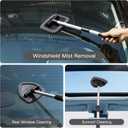 Qydipclin 11pcs Windshield Cleaner Tool, Car Window Cleaning Wash Kit with 6 Reusable Microfiber Pads 2 Spray Bottles and Extendable Handles Auto Glass Wiper Kit, Gray