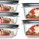 Rubbermaid Premier Food Storage Container, 10 Piece Set, Grey, BPA-Free, Microwave & Dishwasher Safe