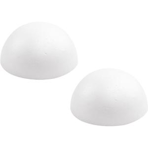 Crafjie 2PCS 6 Inchs White Foam Balls Half Round Polystyrene Half Foam Balls Craft Supplies Hemispherical Christmas Craft Ballfor DIY Home Craft Project and Art Decoration