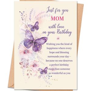 3 x Mom Birthday Card Gift, Happy Mom Birthday Card from Daughter Son