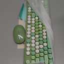 UBOTIE Colorful Computer Wireless Keyboards Mouse Combos, Typewriter Flexible Keys Office Full-Sized Keyboard, 2.4GHz Dropout-Free Connection and Optical Mouse (Green-Colorful)