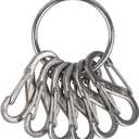 Nite Ize - NI-KRGS-11-R3_Silber Key Ring Steel S-Biner, Stainless Steel Key Chain Ring with 6 Stainless Steel Key-Holding S-Biners