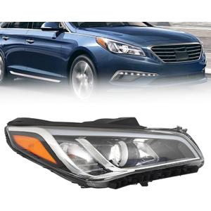 munirater Headlight Assembly Replacement for Sonata Sport/Limited (2.4L, 2.0T, 1.6T) 2015 2016 2017 Right Headlamp Passenger Side HY2503183