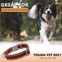 ADITYNA Cotton Dog Collar with AirTag Holder - Heavy-Duty Metal Buckle, Breathable, Easy Adjustable for Medium & Large Breeds - for Walking, Training (Vintage Stripes, Fits 15-21" Necks)