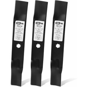 QWD GY20852 Mower Blades 3 Pack for John Deere 48 Inch Deck, 7 Point Star High Lift Blades Replacement for AM137757 AM141035 GX21784 GX21785, Fits D140 D150 D160 LA130 LA140 LA145 E140