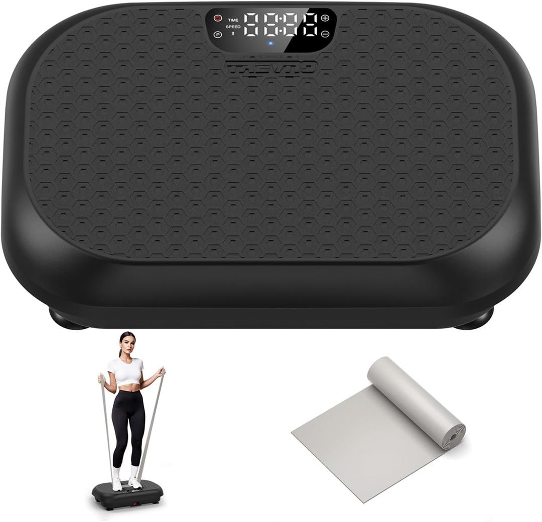 Vibration Plate Exercise Machine Weight Loss, Full Body Shaker Workout Vibration Plates Lymphatic Drainage, Stand Shake Vibrating Plate for Women Men 450 Lbs Capacity Fitness Platform (Black)