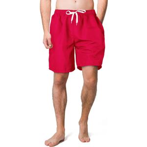 Scotamalone Mens Swim Trunks Board Shorts Swimwear Bathing Suits Quick Dry for Beach,Travel,Vacation,Swimming, Surfing,Casual (Red, XXL)