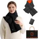 Heated Scarf for Women Rechargeable Heated Shawl with 8000 mAh Battery 3 Heating Levels Neck Warmer for Winter (One Size, Black)
