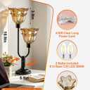 Lightdot Mid Century Modern Flower Table Lamp Dimmable Vintage Black Lamp