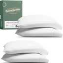 TEXAS LINEN CO. 100% Organic Cotton Pillow Cases Standard Size Set of 4 - Soft & Crisp Organic Cotton Pillowcases Standard/Queen Size (2 Pair, White), Percale Weave Pillowcases - GOTS Certified