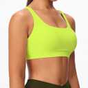Strappy Sports Bra Criss Cross Back Padded | Light compression yoga crop top,U neckline,stays put in workouts,for women,Runs snug - size up if between sizes. (Green, S)