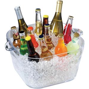 Prodyne Big Square Party Beverage Tub, Clear