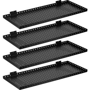 Heavy Duty Slatwall Shelf 30x12Inch, Steel Slatwall Accessories Storage Rack for Garage, Retail, Workshop (4, 30x12Inch)